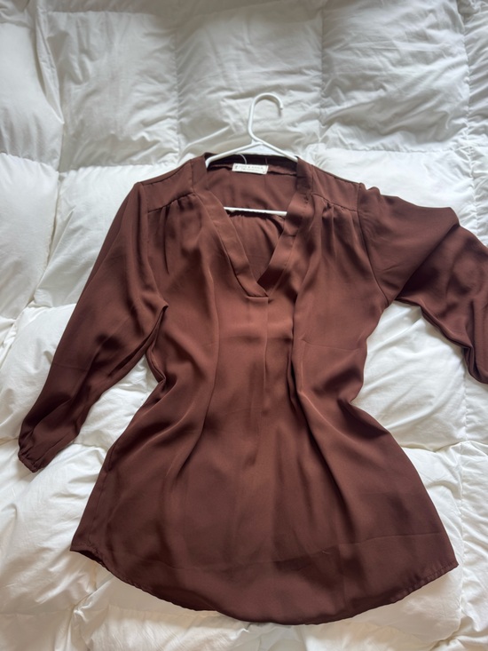 Jon & Anna Tops - Jon & Anna Brown V-Neck Long Sleeve Blouse